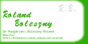 roland boleszny business card